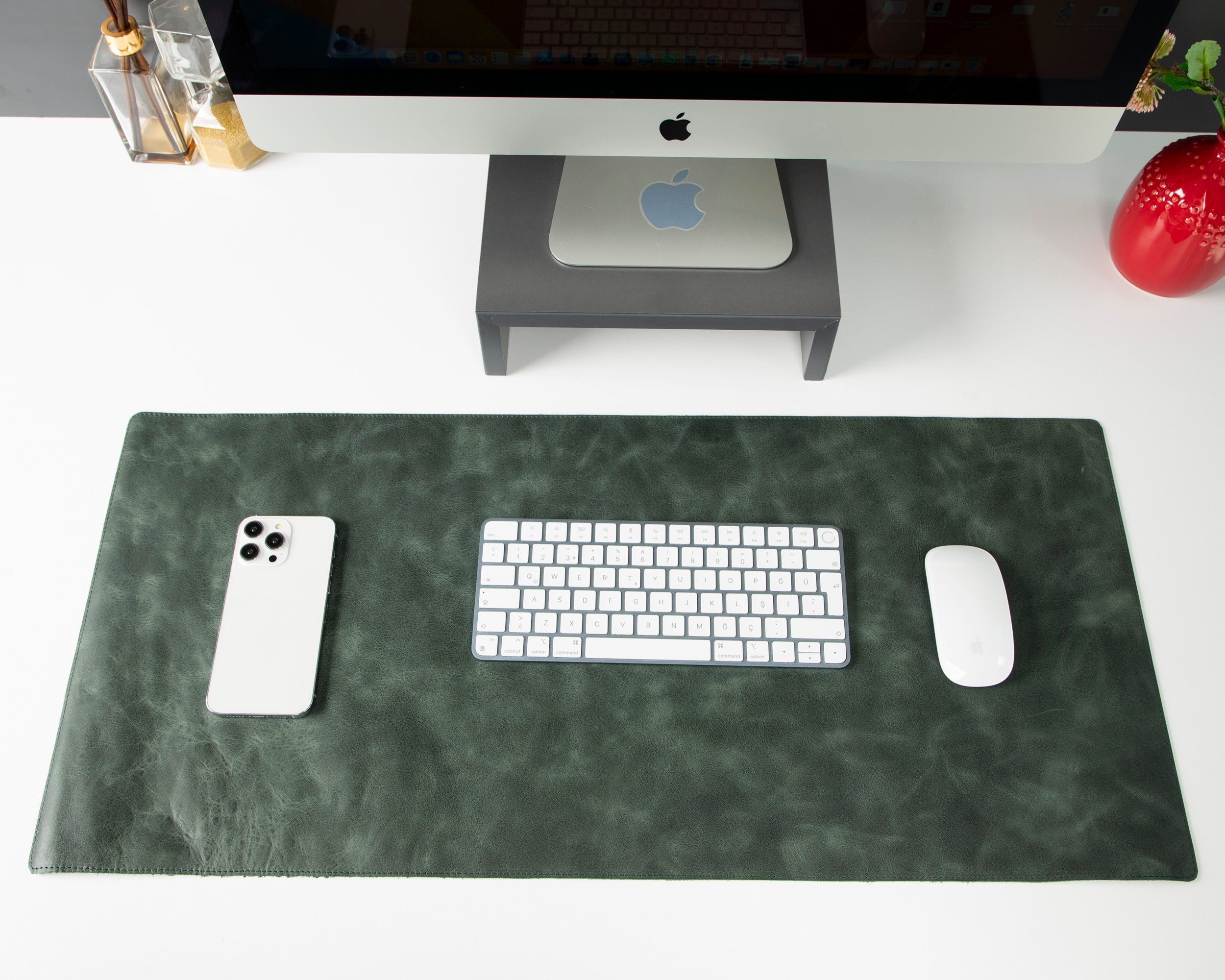 Natural Leather Desk Mat 35.8" x 18.9" (37 Cm x 80 Cm)